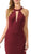 Poly USA - 8296 High Halter Strappy Trumpet Gown In Burgandy