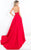 Rachel Allan Prima Donna - 5980 Two Piece Jumpsuit with Overskirt in Red and Neutral