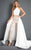 Rachel Allan Prima Donna - 5980 Two Piece Jumpsuit with Overskirt in White and Neutral