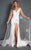 Rachel Allan Prima Donna - 5982 Beaded Jersey Tulle Gown with Slit in White