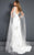 Rachel Allan Prima Donna - 5982 Beaded Jersey Tulle Gown with Slit in White