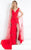 Rachel Allan Prima Donna - 5982 Beaded Jersey Tulle Gown with Slit in Red