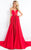 Rachel Allan Prima Donna - 5983 Strapless Tonal Beaded Evening Gown in Red