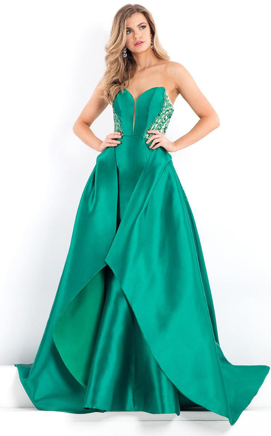 Rachel Allan Prima Donna - 5988 Strapless Embellished Mikado Gown in Green