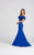 Ellie Wilde - EW118004 Tiered Ruffle Off Shoulder Mermaid Gown In Blue