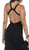 Poly USA - 8298 Deep V Neckline Evening Gown with Long Front Slit in Black