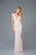 Scala - 48958 Sequined Plunging V-neck Sheath Dress In Pink