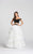 Ellie Wilde - EW118040 Two-Piece Lace Off-Shoulder Tiered A-Line Gown In Black and White