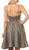 Poly USA - 8304 Metallic V-Neck A-Line Cocktail Dress In Gold