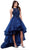 Bejeweled Lace Bodice High-Low Tulle Gown