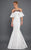 Rachel Allan Couture - 8301 Floral Embroidered Ruffled Mermaid Gown  in White