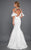 Rachel Allan Couture - 8301 Floral Embroidered Ruffled Mermaid Gown  in White