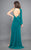 Rachel Allan Couture - 8313 Fitted High Neck One Shoulder Strap Dress in Green