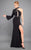 Rachel Allan Couture - 8313 Fitted High Neck One Shoulder Strap Dress in Black