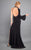 Rachel Allan Couture - 8313 Fitted High Neck One Shoulder Strap Dress in Black