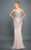 Rachel Allan - Beaded V Neck Open Back Gown 8317 In Gray