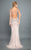 Rachel Allan Couture - 8317 Beaded V Neck Open Back Gown in Gray