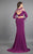 Rachel Allan Couture - 8326 Two Piece Plunging Fitted Tassel Gown in Purple