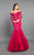 Rachel Allan Couture - 8331 Off Shoulder Lace Mermaid Gown in Red