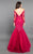 Rachel Allan Couture - 8331 Off Shoulder Lace Mermaid Gown in Red