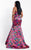 Rachel Allan Curves - 6312 Strapless Sweetheart Mermaid Gown in Black and Multi-Color