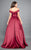 Rachel Allan Couture - 8306 Off-Shoulder Matte Satin Ballgown in Red