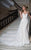 Rachel Allan Bridal - Lace Illusion V-neck Dress With Overlay M614 in White
