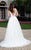 Rachel Allan Bridal - Bedazzled Plunging V-neck Tulle Ballgown M623 in White