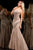 MNM Couture - 8314W Strapless Linear Encrusted Evening Gown In Champagne