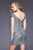 Shail K - 21197 Fitted Sequined Cocktail Dress In Gray