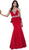Embellished V-neck Satin Mermaid Dress