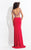 Rachel Allan  - 6058 Bedazzled V-neck Sheath Dress in Red