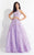 Rachel Allan  - 6069 Lace Halter A-line Dress in Purple