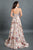 Rachel Allan Couture - 8319 Printed Multi-Colored Jumpsuit in White and Multi-Color