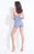 Rachel Allan  - 6072 Strapless Floral Beaded Romper with Overlay in Blue