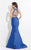 Rachel Allan  - 6079 Embellished Jewel Mermaid Dress in Blue