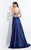 Rachel Allan  - 6083 Beaded Sweetheart A-line Dress in Blue