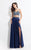 Rachel Allan  - 6083 Beaded Sweetheart A-line Dress in Blue