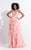 Rachel Allan  - 6092 Ruffled V-neck A-line Dress in Pink
