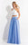 Rachel Allan  - 6112 Lace Halter A-line Dress in White and Blue