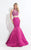 Rachel Allan  - 6133 Embellished Illusion High Mermaid Dress in Purple