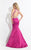 Rachel Allan  - 6133 Embellished Illusion High Mermaid Dress in Purple