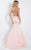 Rachel Allan  - 6133 Embellished Illusion High Mermaid Dress in Pink