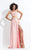 Rachel Allan  - 6150 Two Piece Floral Scoop Evening Gown in Pink