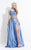 Rachel Allan  - 6150 Two Piece Floral Scoop Evening Gown in Purple