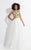 Rachel Allan  - 6151 Floral Embroidered Two Piece Halter Gown in White