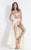 Rachel Allan  - 6154 Two Piece Jewel Pantsuit with Overskirt in Neutral