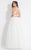 Rachel Allan  - 6155 Two Piece Floral Halter Ballgown in White