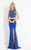 Rachel Allan  - 6165 Two Piece Beaded Cap Sleeves Gown in Blue