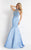Rachel Allan  - 6170 Illusion Halter Mermaid Dress in Blue